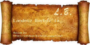 Landesz Borbála névjegykártya